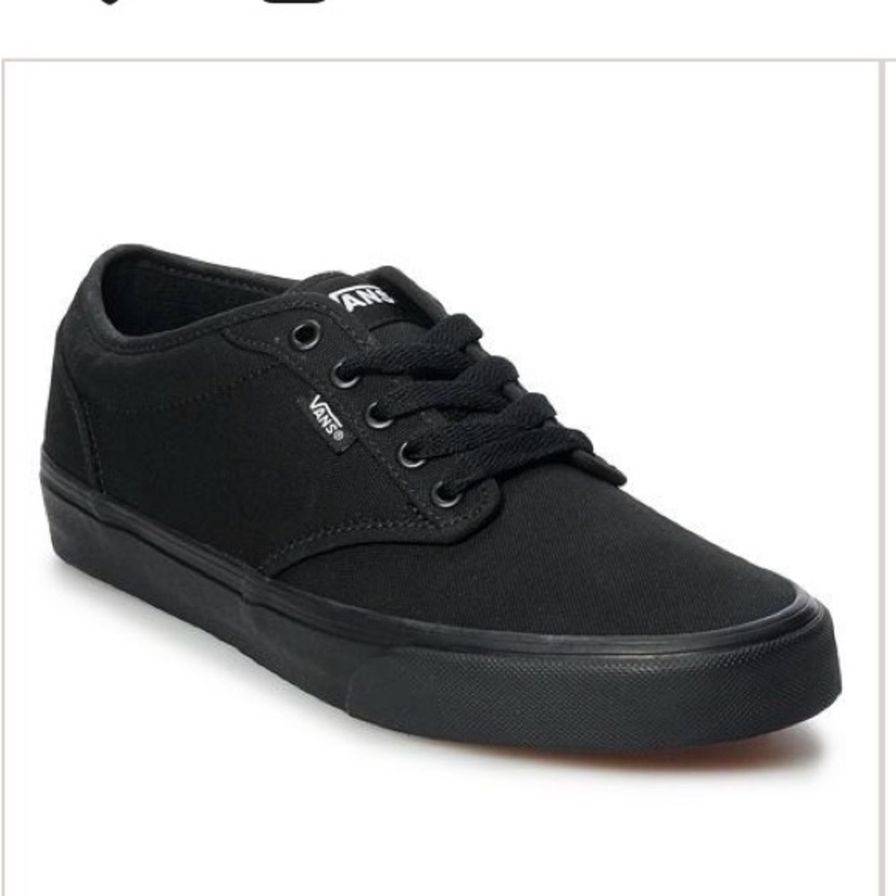 Vans Men's Atwood low top  like new All-Black Canvas Sneakers 8.5